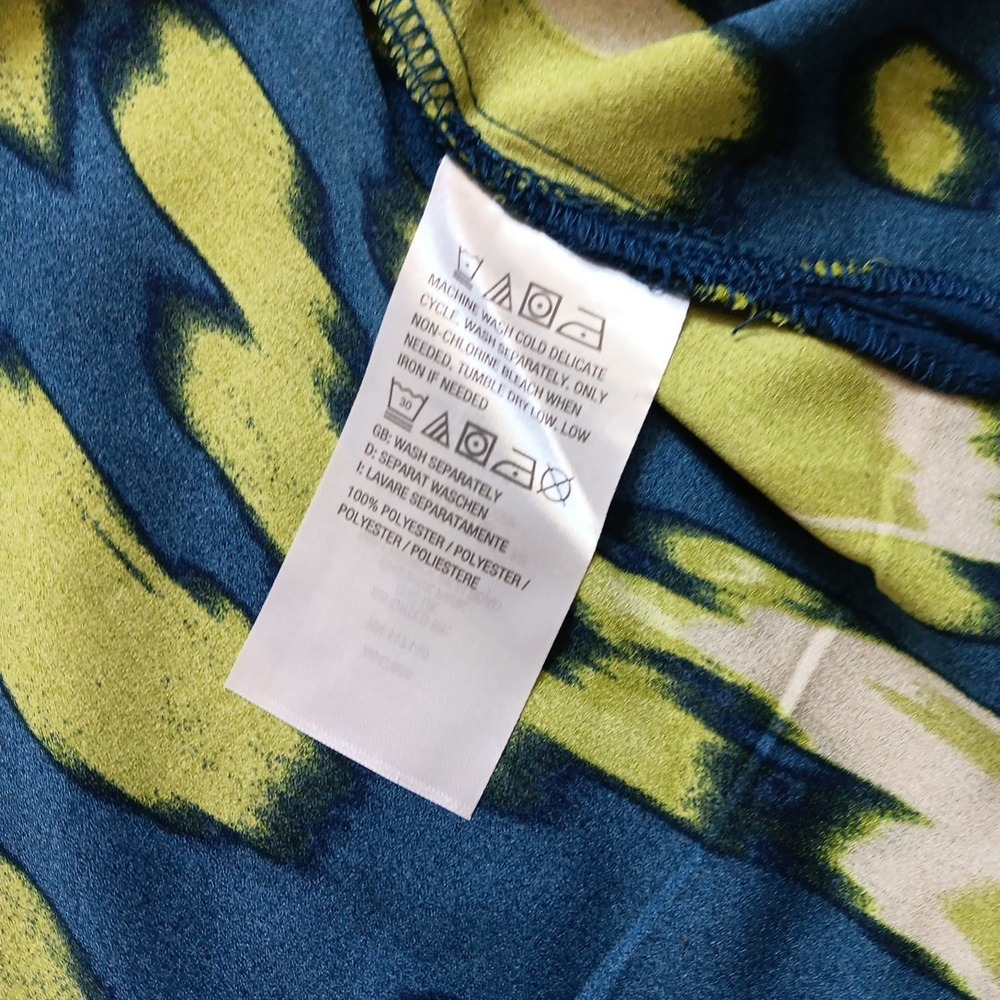 Bellisima by Kim Gravel Tunic Womens Plus 3X Green Blue Flowing Geometric Career - Picture 12 of 12